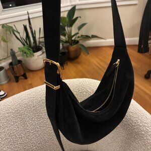 Navy Suede Shoulder Bag from Madewell
